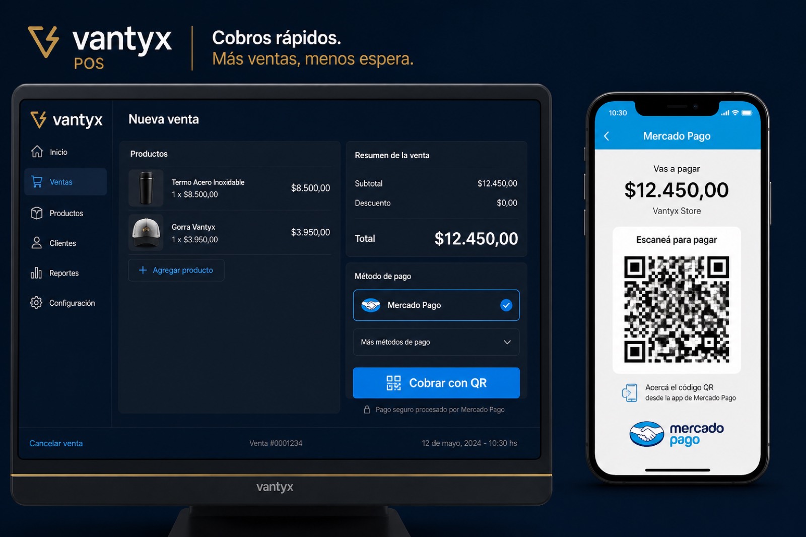 Cobro con QR de Mercado Pago en Vantyx